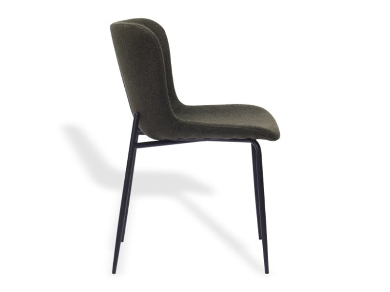  Chaises de salle à manger modernes, dossier rond et haut, assise en tissu, pieds métalliques – lot de 2, 3 coloris  - Conforama D