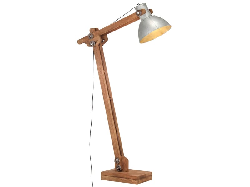  Lampadaire argenté bois de manguier massif e27  - Conforama B