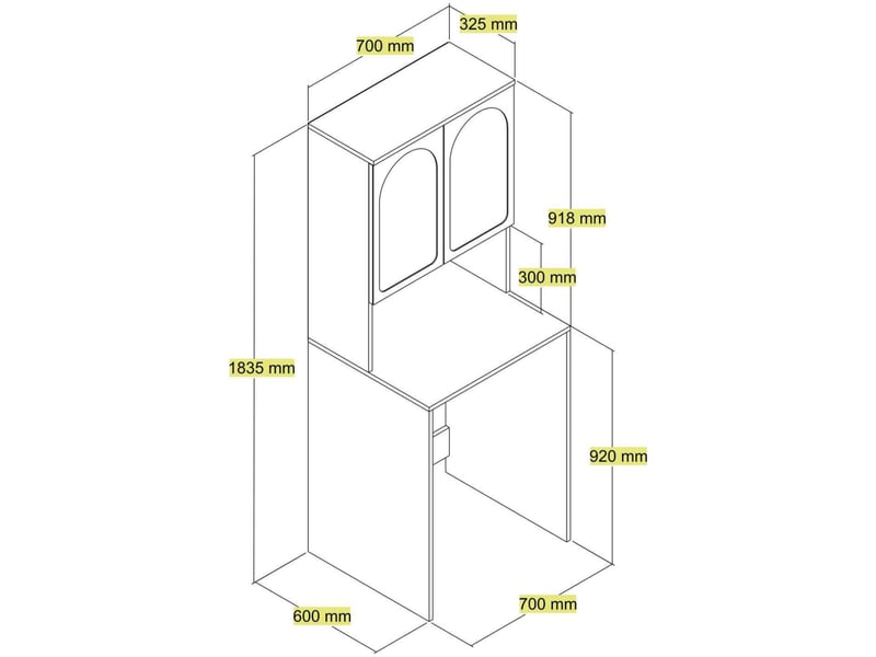  Meuble pour machine à laver 2 portes lyon crème  - Conforama C