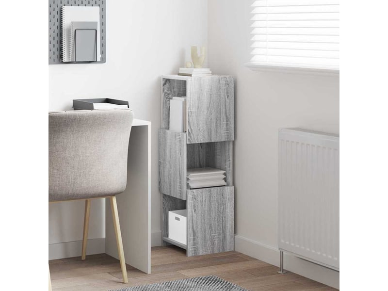  Meuble d'angle, meuble de rangement salon 30,5x30x95cm bois d'ingénierie gris sonoma  - Conforama D