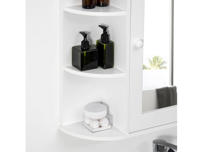  Armoire de toilette murale avec miroir 8 niches 66 x 63 cm evryae  - Conforama C