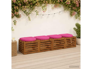 Lot de 4 coussins de siège, coussins d'assise 100 % polyester rose cf60083