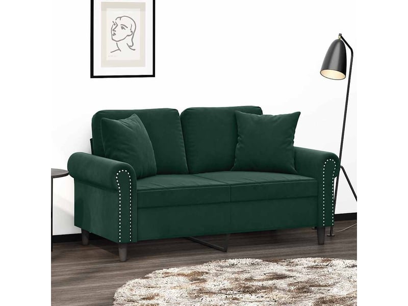  Lot de 2 coussins décoratifs vert foncé 40x40 cm velours cf60893  - Conforama B