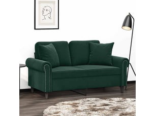 Lot de 2 coussins décoratifs vert foncé 40x40 cm velours cf60893