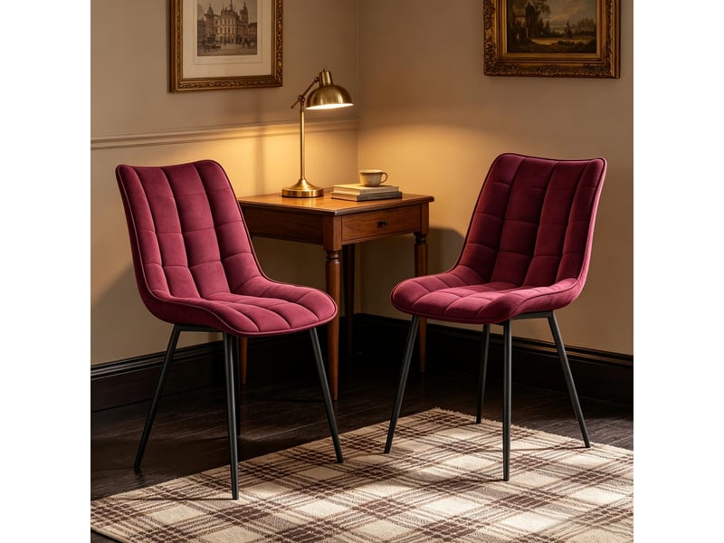  Chaises de salle à manger lot de 2 élégantes avec siège rembourré confortable et design moderne  - Conforama D
