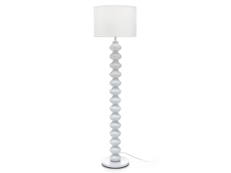 Lampe de sol moderne en métal blanc et tissu 170h berlin  - Conforama A