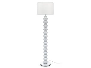 Lampe de sol moderne en métal blanc et tissu 170h berlin