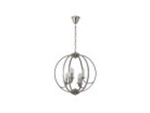 Fabrilamp narciso, suspension classique, 6xe14, nickel, 70-102 x 51 x 51 cm