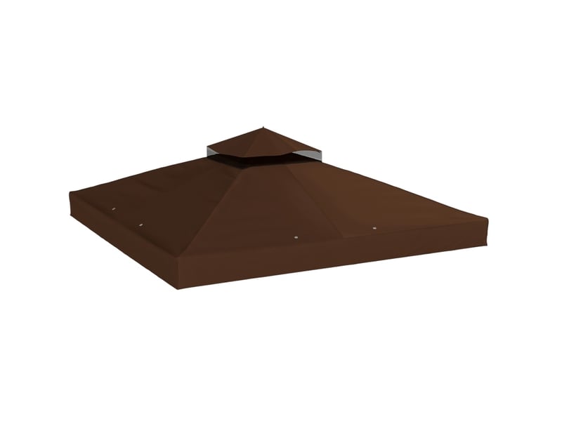  Toile de toit de rechange pour pavillon 3 x 3 m – marron café – double niveau, évacuation d'eau upf30+  - Conforama A