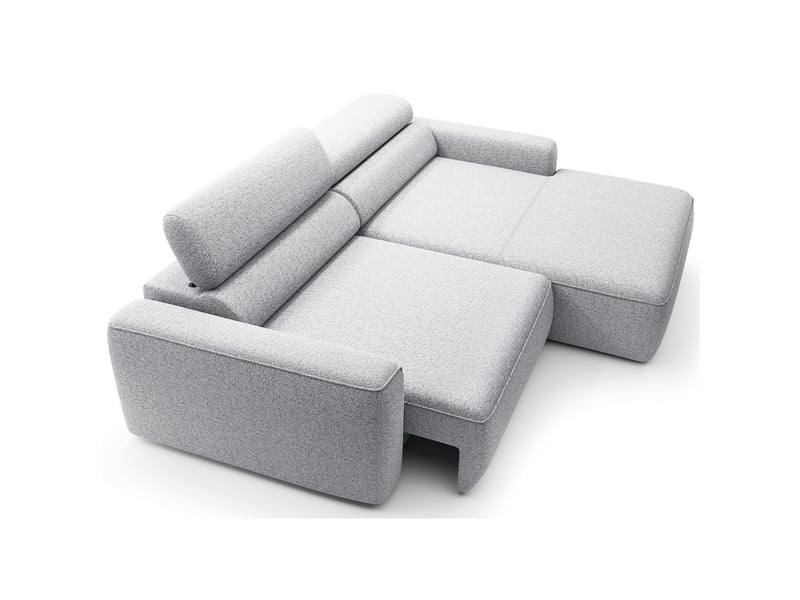  Selsey fando - canapé d'angle - 252 cm - tissu tressé gris clair - côté droit Fando - Conforama E