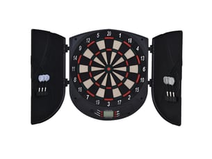 Cible de fléchettes électronique refermable, 26 jeux pour 8 joueurs, écran lcd et haut-parleur, noire