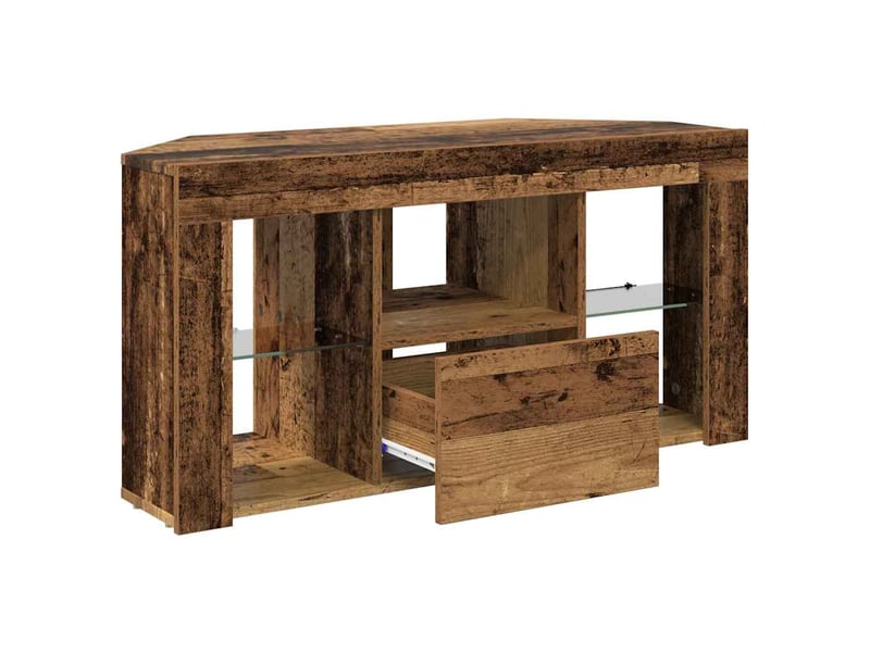  Meuble tv d'angle moderne chic 100 x 40 x 50 cm rangement optimisé finition mate en bois d'ingénierie bois ancien 02_0054705  - Conforama E