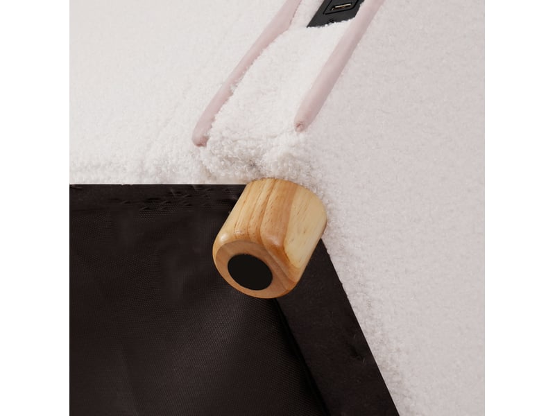  Lit banquette coffre 90x200 cm en bouclé beige lit enfant simple avec usb et type-c  - Conforama R