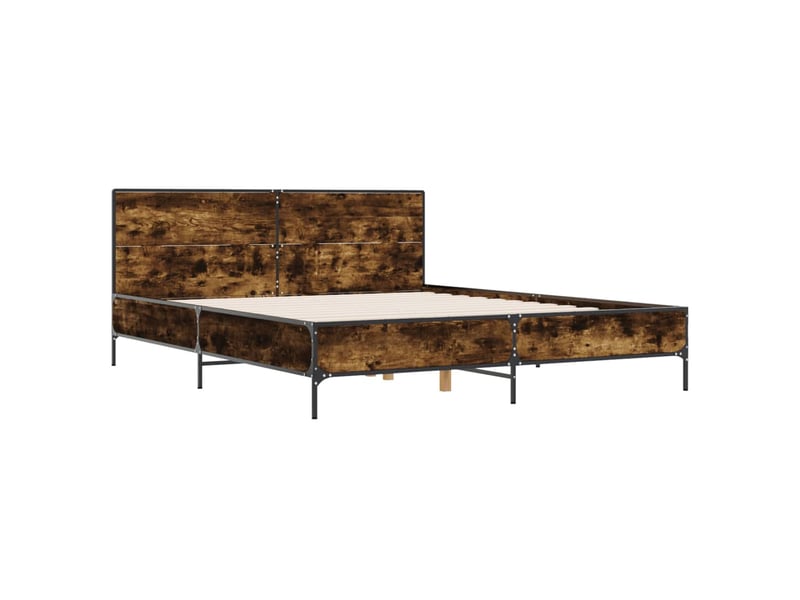  Lit double- lit adulte -  cadre de lit sans matelas chêne fumé 135x190 cm  - Conforama B