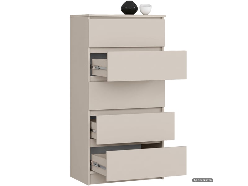 Commode k60 cachemire 60 cm 5 tiroirs 60x40x121 cm Commode K60 - Conforama B