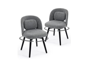 Lot de 2 chaises de salle à manger pivotantes 360° en velours gris 50.5x47x77.5 cm