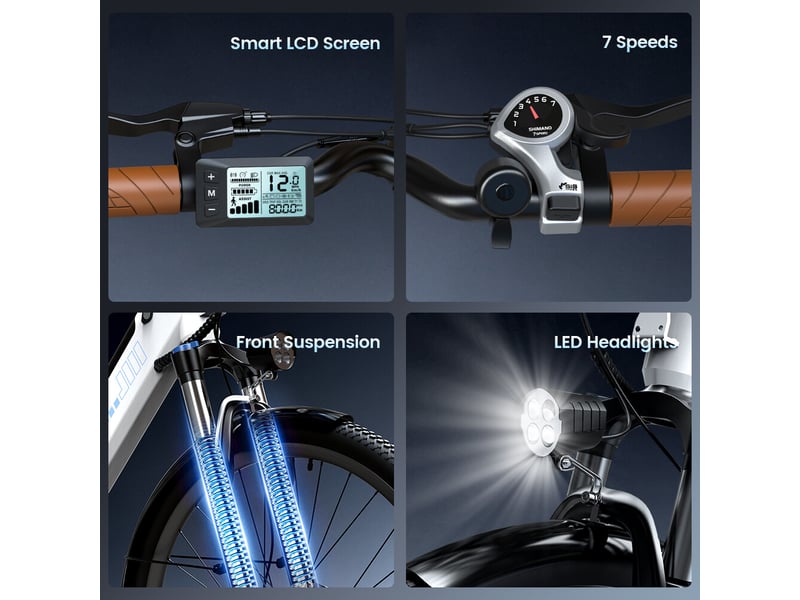  Iscooter ucitys velo electrique 1000 w, autonomie 100 km, pneus stables, freinage sur et couleur blanc iScooter - Conforama C