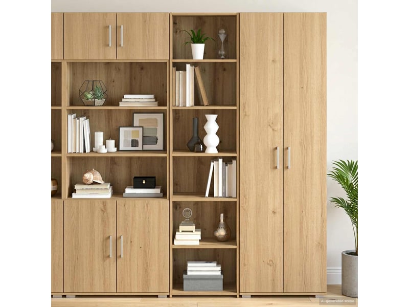  Buffet salon, buffet de rangement chêne artisanal 45x41x185 cm bois d'ingénierie  - Conforama B