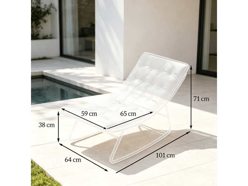  Lot de 2 chaises à bascule d'extérieur gris foncé et noir  - Conforama C