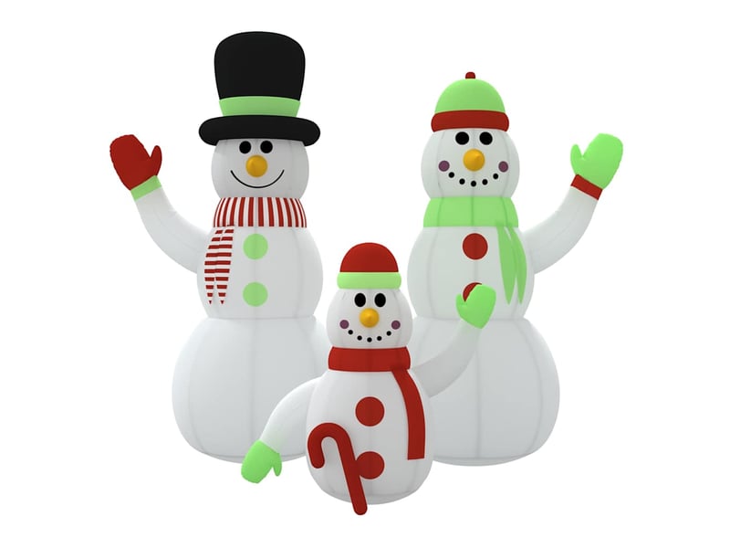  Famille de bonhomme de neige gonflable avec led 500 cm cf62188  - Conforama C