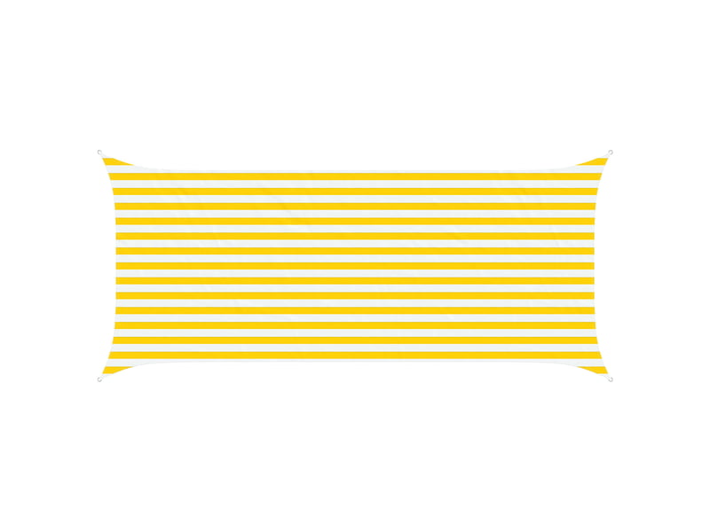 Voile d'ombre - voile d'ombrage - voile parasol jaune et blanc 2 x 4,5 m 100 % polyester oxford - Conforama A