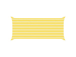 Voile d'ombre - voile d'ombrage - voile parasol jaune et blanc 2 x 4,5 m 100 % polyester oxford