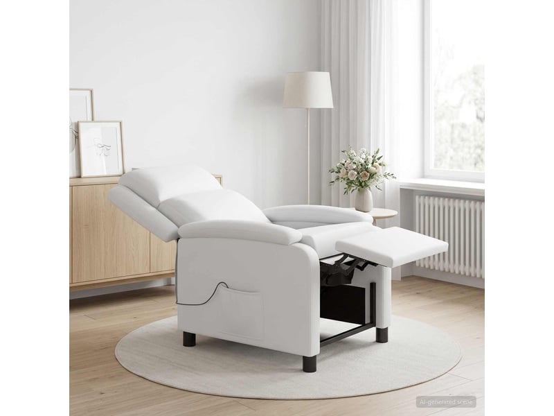  Vidaxl fauteuil de massage inclinable blanc simili cuir  - Conforama B