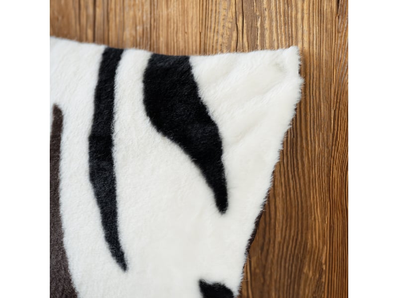  Coussin garni à motif zèbre avec dos en velours 45x45 cm  - Conforama D