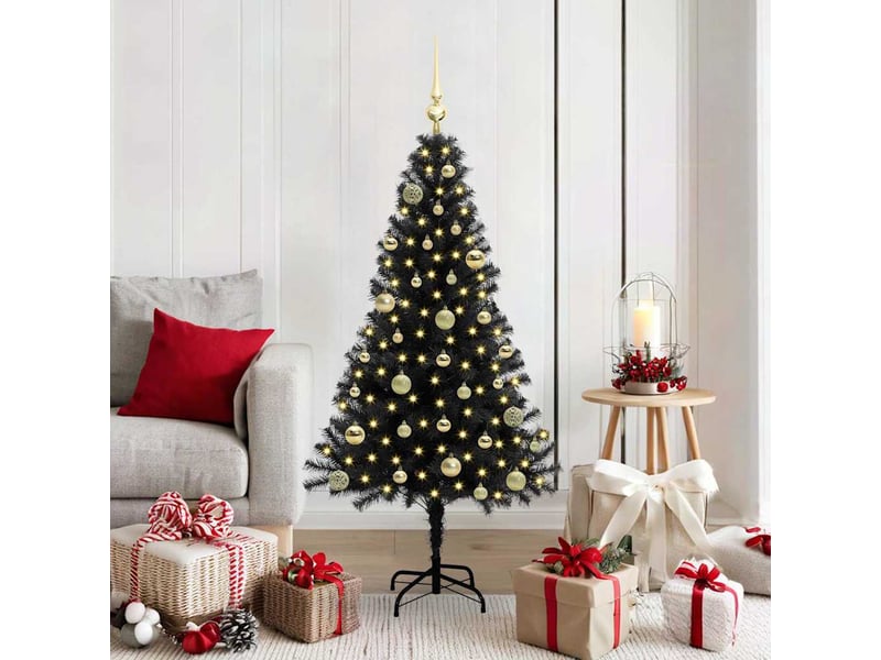  Sapin de noël, arbre de noël noir 150 cm pvc shl9072  - Conforama B