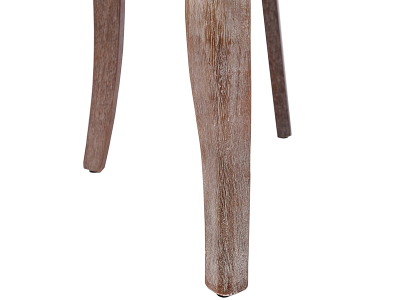  Lot de 2 chaises de salle à manger beige en velours, dossier capitonné, pieds en bois massif  - Conforama E