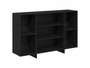 Buffet - bahut - meuble de rangement chêne noir 120 x 30 x 75 cm bois d'ingénierie