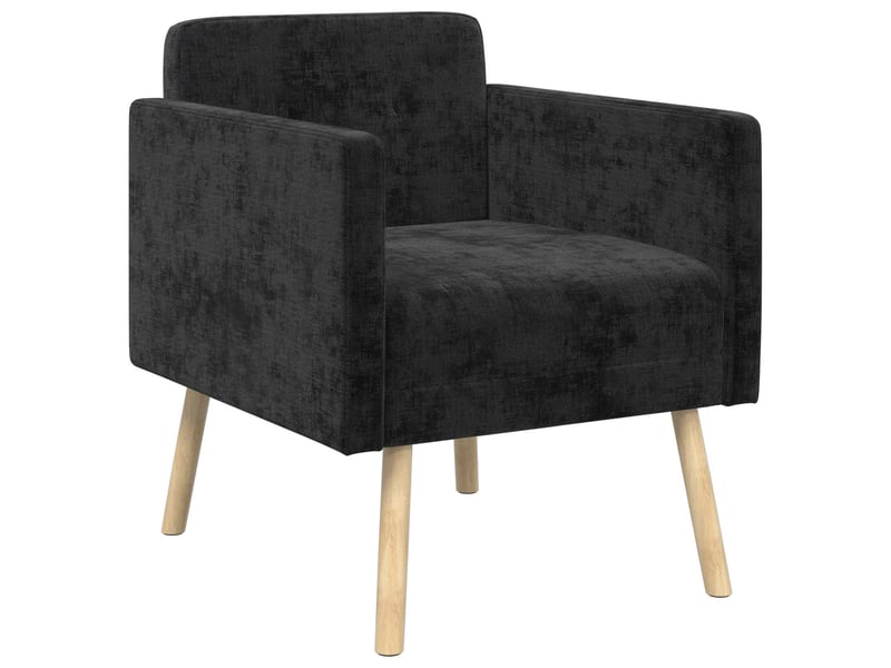  Vidaxl fauteuil d'appoint noir tissu chenille  - Conforama D
