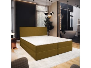 Lit avec rangement 180x200 cm <strong>MASSENO</strong> <strong></strong> coloris jaune