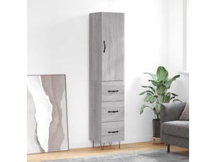 Buffet haut - bahut - meuble de rangement sonoma gris 34,5x34x180 cm bois d'ingénierie