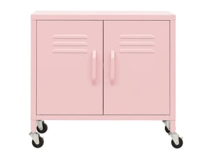 Armoire de rangement avec étagère réglable mobilité facile 60 x 35 x 56 cm en acier rose 02_0046898