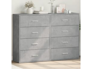 Buffets 2 pcs - bahut - meuble de rangement gris béton 60x31x84 cm bois d'ingénierie