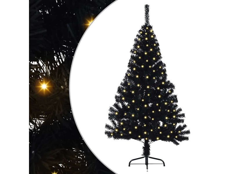  Sapin de noël - arbre de noël artificiel pré-éclairé noir 150 cm pvc  - Conforama A