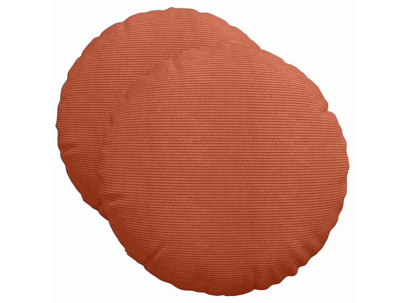  Lot de 2 coussins de siège, coussins décoratifs tissu en velours côtelé rouge orange cf59813  - Conforama A