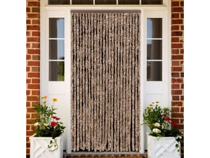 Rideau anti-mouches, moustiquaire beige et marron foncé 100x230 cm chenille cf43506