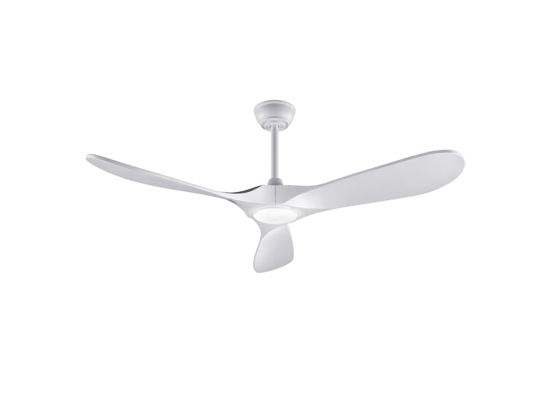 Ventilateur de plafond avec éclairage 132 cm blanc en bois, télécommande 6 vitesses et fonction mémoire  - Conforama A