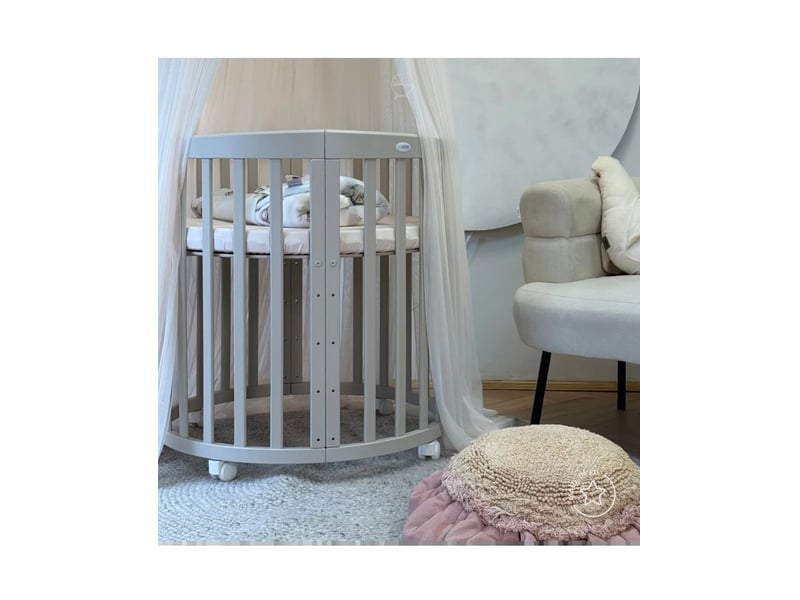  Lit bébé évolutif 7 en 1 ovale - cachemire waldin OWAL-C - Conforama E