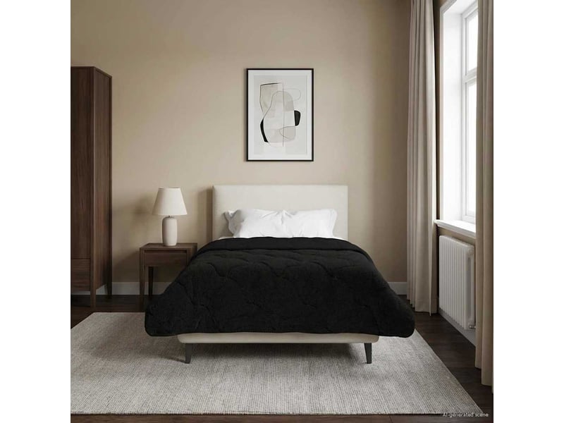  Couette - duvet d'été 135 x 200 cm été noir respirant  - Conforama D