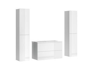 Vicco ensemble de meubles de salle de bain, blanc haute brillanceblanc, 4 pièces