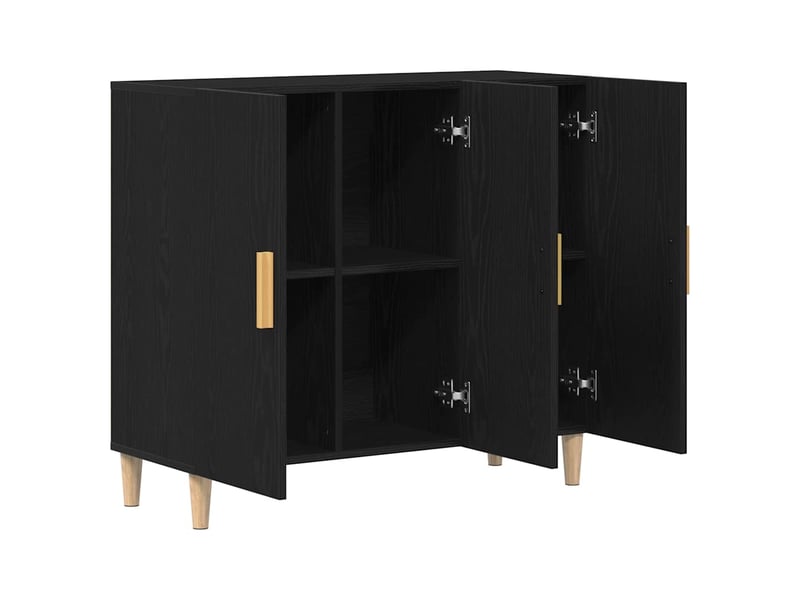  Buffet - bahut - meuble de rangement chêne noir 90 x 34 x 80 cm bois d'ingénierie  - Conforama E
