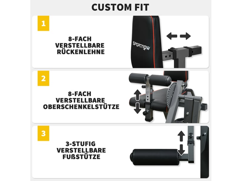  Machine de musculation jambes réglable à charge libre en acier gris, pour extension, flexion et pont fessier  - Conforama B