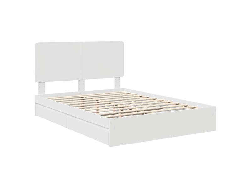  Lit double- lit adulte -  lit de rangement réglable blanc 140 x 200 cm bois d'ingénierie  - Conforama C