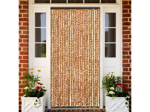 Rideau anti-mouches, moustiquaire ocre et blanc 118x220 cm chenille cf43576