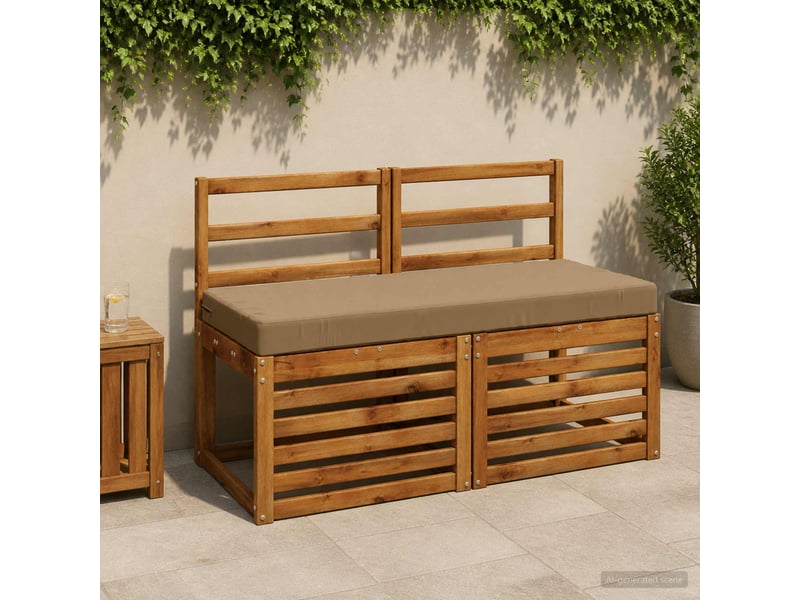  Lot de 2 coussins de banc, coussins d'assise soest 100 % polyester taupe cf57471  - Conforama B