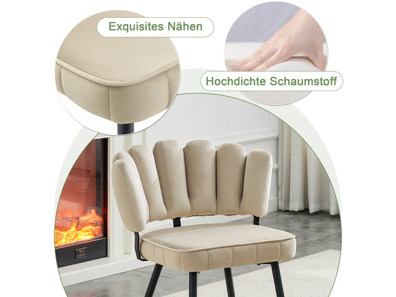  Ensemble table ronde et 2 chaises, table à manger ronde 107 cm effet noyer, rangement double et assises en tissu marron clair  - Conforama W