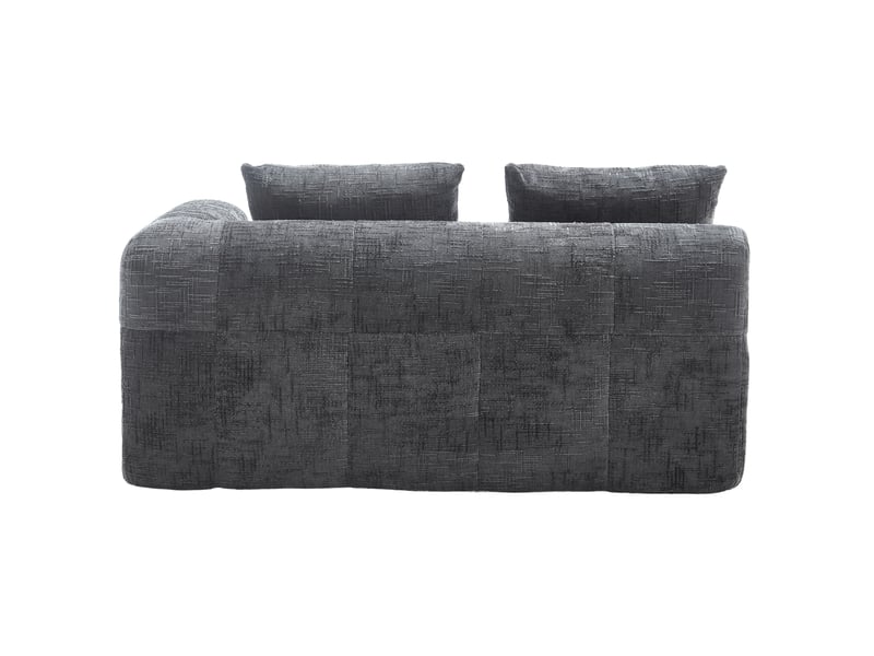  Canapé droit fixe 2 places en tissu gris avec poches latérales, confort moelleux pour votre salon moderne  - Conforama D
